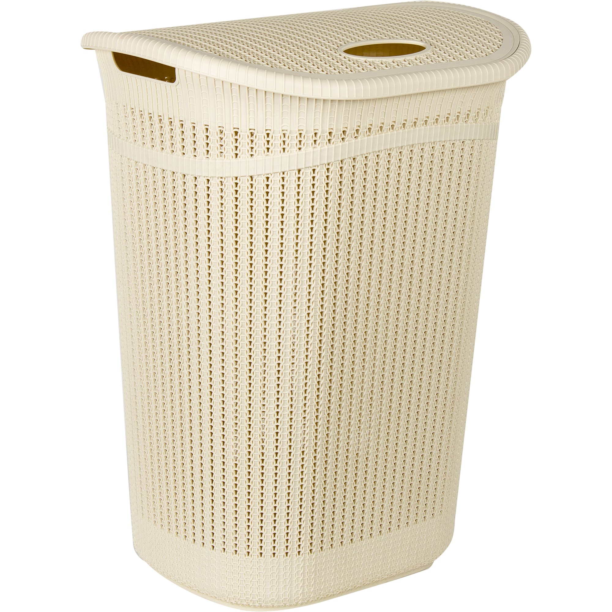 82158493 Корзина для белья «Вязание», 45х59х37 см, 55 л, цвет слоновая кость Santreyd 