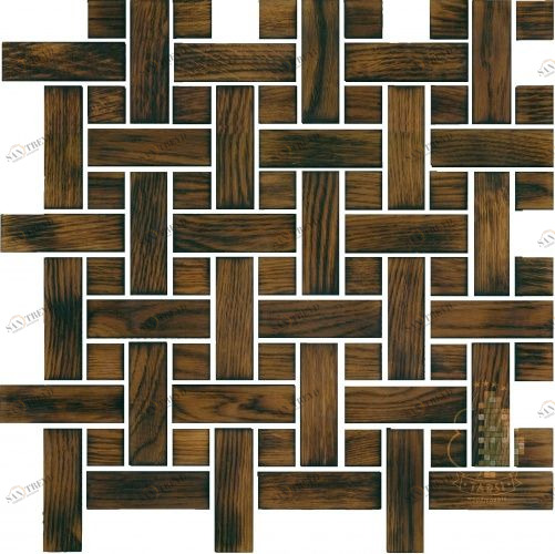 Мозаика и 3D панели из дерева Tarsi Плетёнка 5020 Дуб Селект с брашью (Текстурированная) 351х351 мм 1401100035
