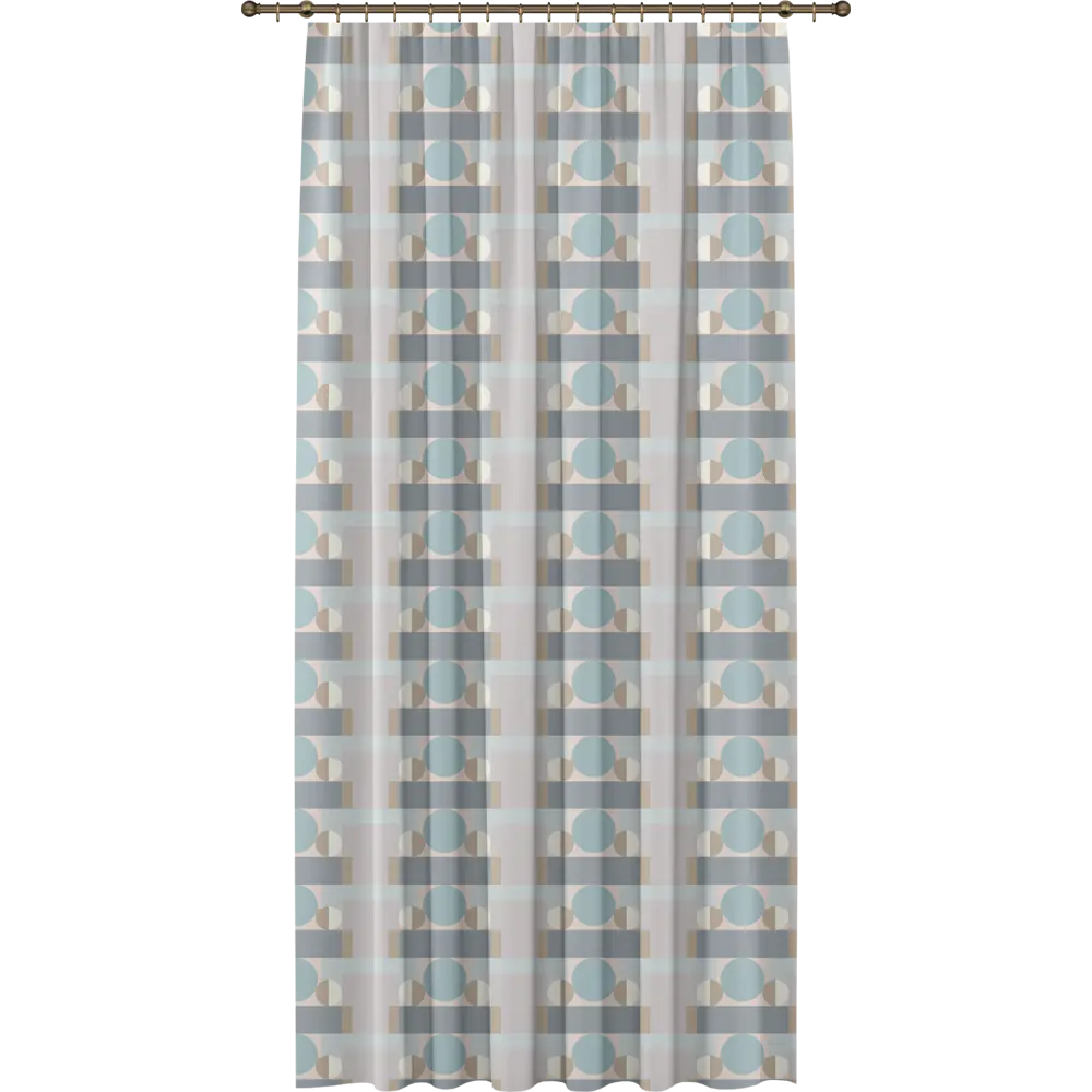 Штора на ленте Геометрия 200x270 см цвет серый WITERRA STLM-2035371 - Вид №1