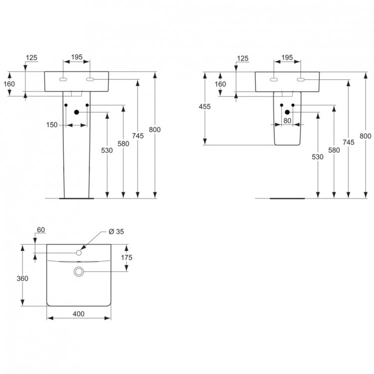 E803301 Раковина 40 см Ideal Standard CONNECT - Вид №3