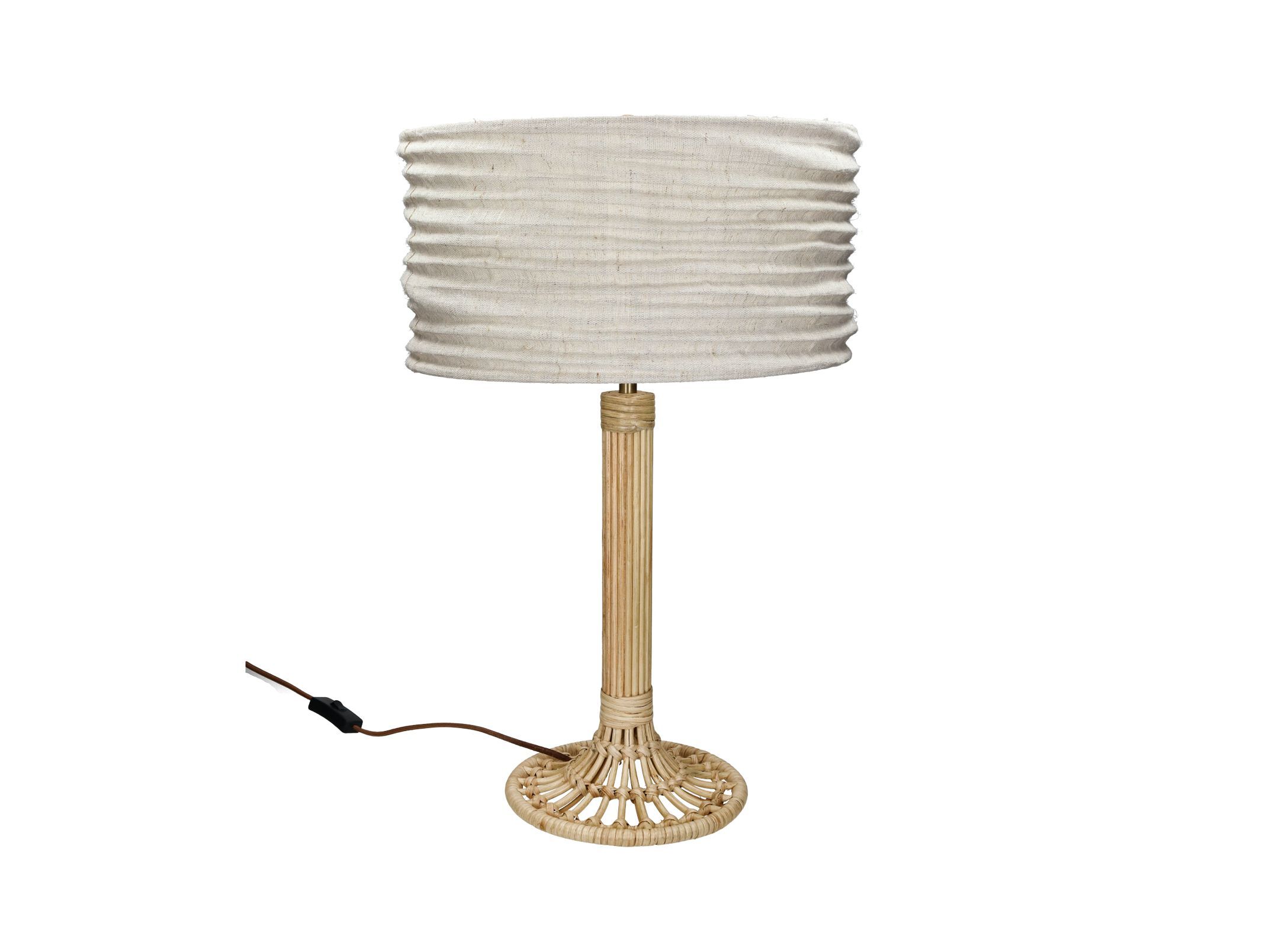 Настольная лампа из ротанга и льна POMAX мастер ARCH-00086334