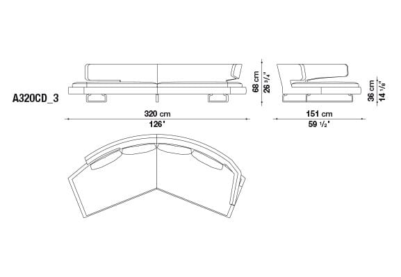 Ткань диван B&B Italia ARNE ARCH-00113103 - Вид №8