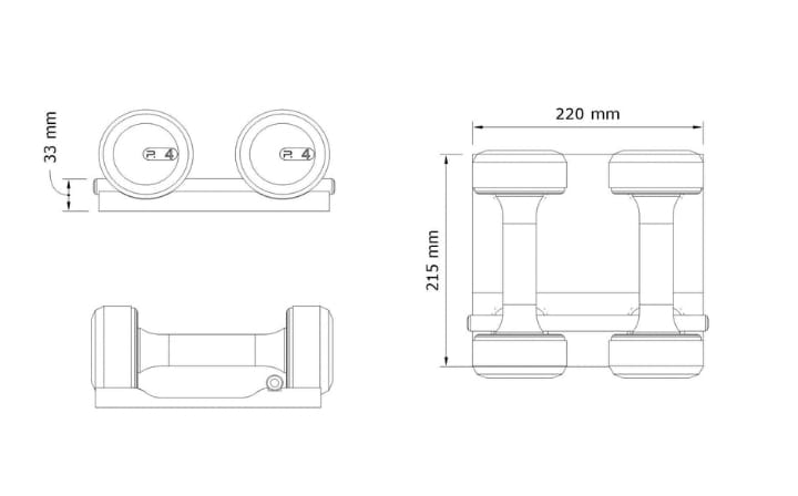 Пара гантелей из нержавеющей стали и дерева PENT Colmia ARCH-00025433 - Вид №7