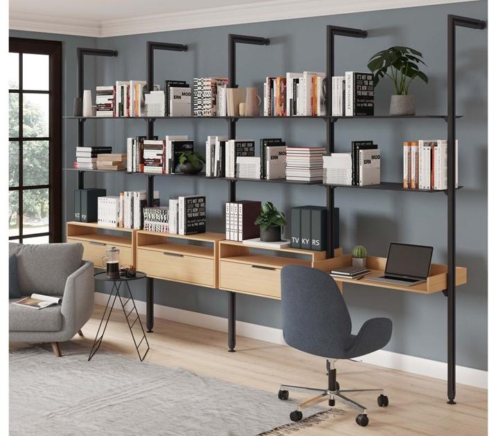 Ersa Двухсторонний металлический книжный шкаф с деревянными ящиками sun-id-1446088 - Вид №1