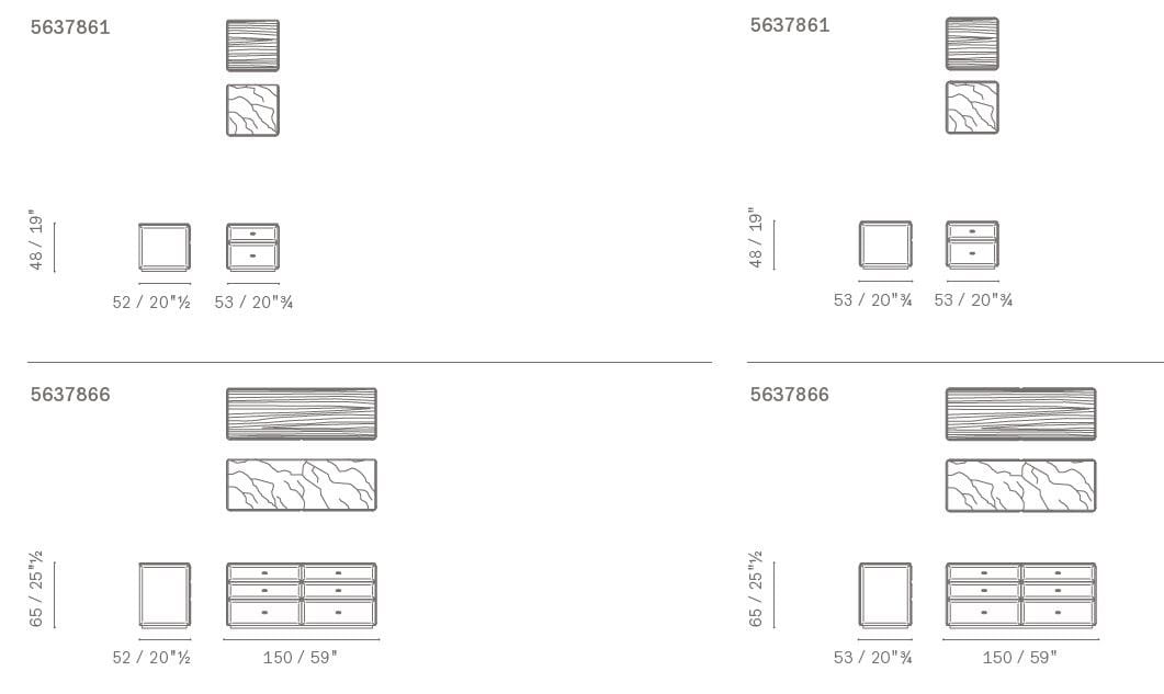 Кожаная тумбочка с ящиками Poltrona Frau коллекция-мебель и аксессуары ARCH-00137714 - Вид №2