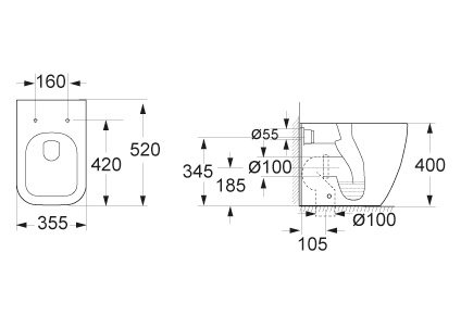 Унитаз приставной BelBagno ALPINA Приставной унитаз напольный Белый BELBAGNO ALPINA Китай - Вид №2