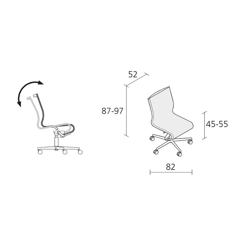 Регулируемое по высоте вращающееся офисное кресло с колесами Alias рамка ARCH-00066133 - Вид №3