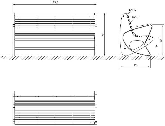 Euroform W Скамья из дерева с подлокотниками со спинкой  1010  - Вид №5