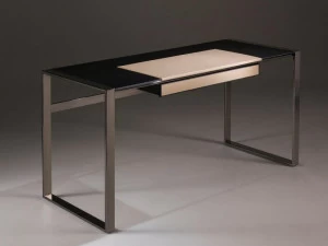 F.lli Orsenigo Прямоугольный стол из дуба и кожи с ящиком