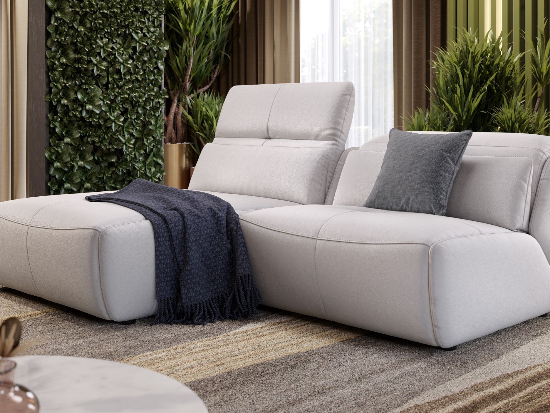 Кожаный диван с полуостровом Sofanella Modica ARCH-00048763 - Вид №3