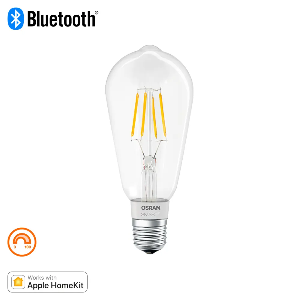 Лампа умная светодиодная Osram Smart Plus E27 220-240 В 5.5 Вт эдисон прозрачная 650 лм, теплый белый свет 89143930 STLM-2053381 LEDVANCE  - Вид №2