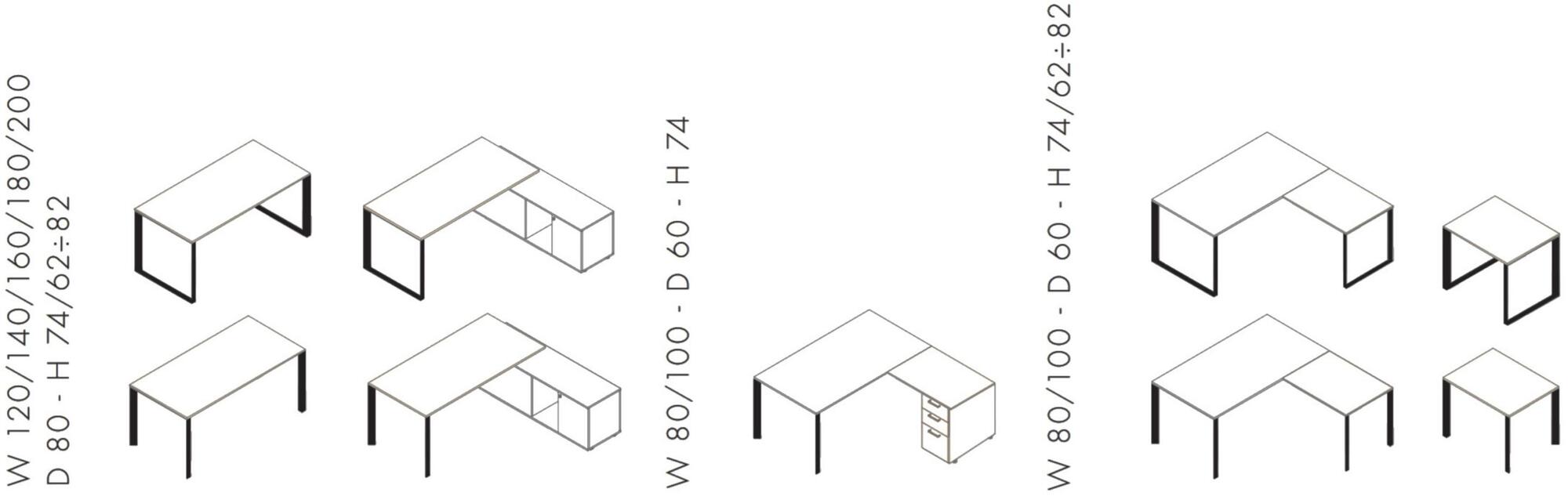 Sinetica Модульный прямоугольный рабочий стол Diamond sun-id-1387545 - Вид №24
