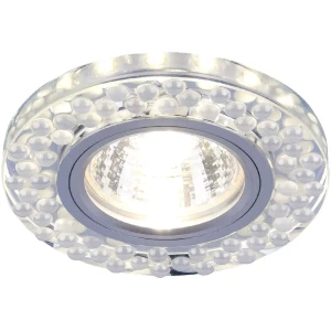 Спот точечный встраиваемый с LED-подсветкой под отверстие 70 мм, 1 м², цвет зеркальный/белый 18707750 STLM-2180806