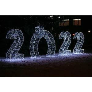 Электрическая светящиеся фигура Цифры 400 LED 400x200x30 см теплый белый свет 86164065 STLM-2052116