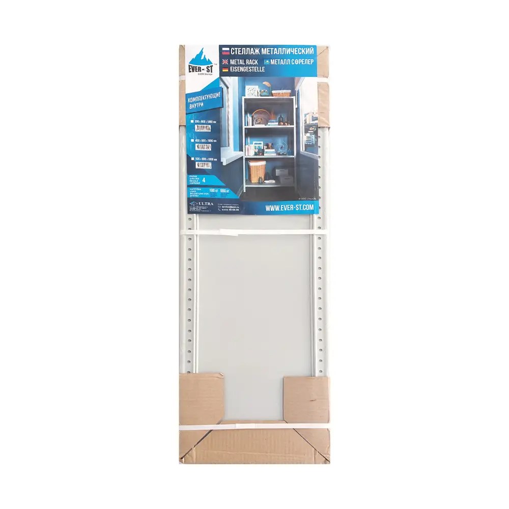 Стеллаж металлический 4 полки 180x80x30 см цвет серый нагрузка 100 кг на полку 89348798 STLM-2183750 Everest  - Вид №4