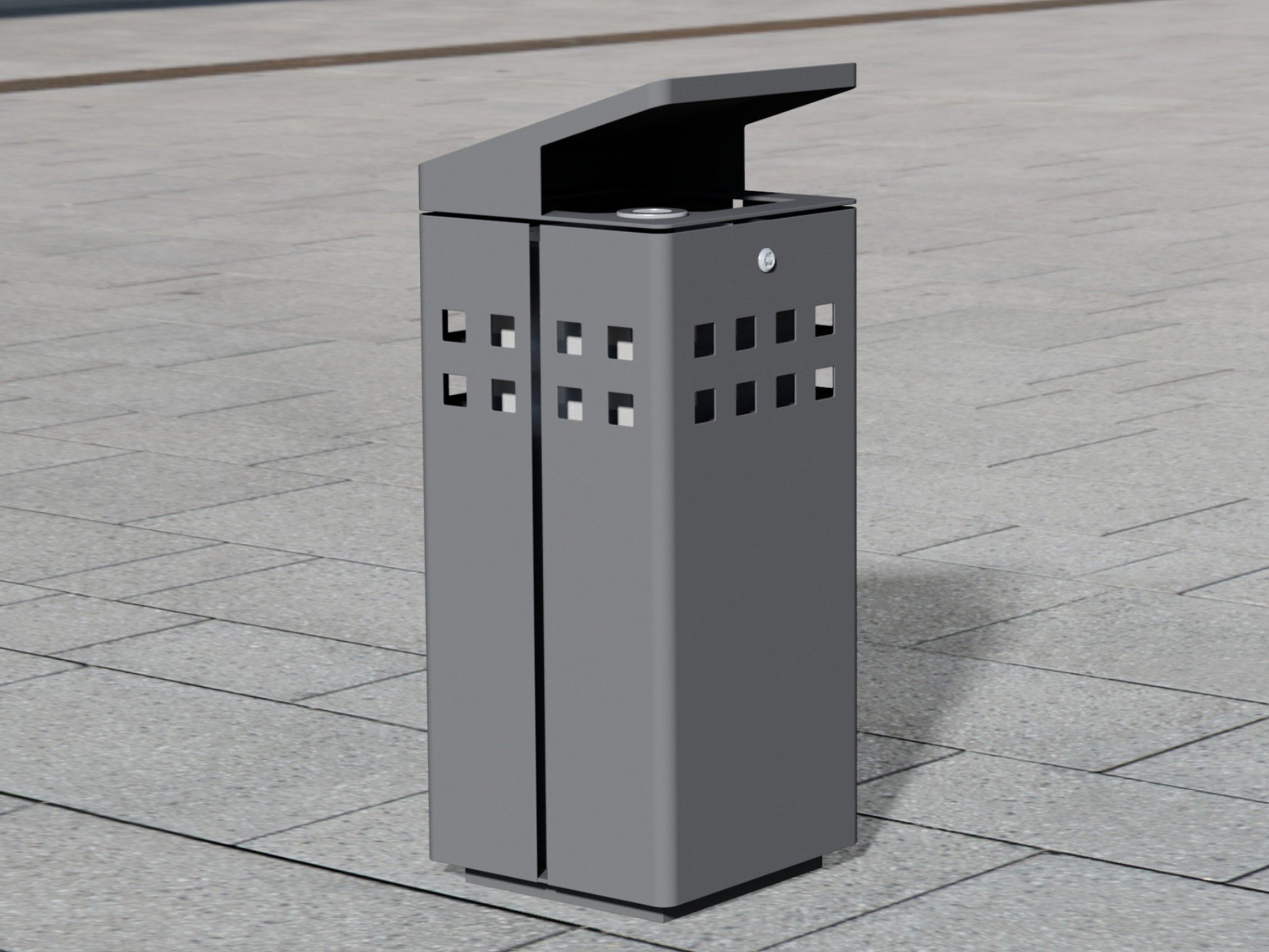 Держатель для мусора из нержавеющей стали с крышкой для наружного использования BENKERT BANKE мусорное ведро ARCH-00025618 - Вид №1