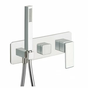 CRIQS603 Внешние части смесителя для ванны и душа для CRICS100 (правая сторона) - CRICS101 (левая сторона) с переключателем на 3 выхода, ручным душем с защитой от известкового налета, гибким шлангом LONG LIFE Cristina Rubinetterie