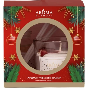 Свеча в стакане ароматическая Aroma Harmony Праздничное тепло 10 см цвет красный 89387492 STLM-2079452