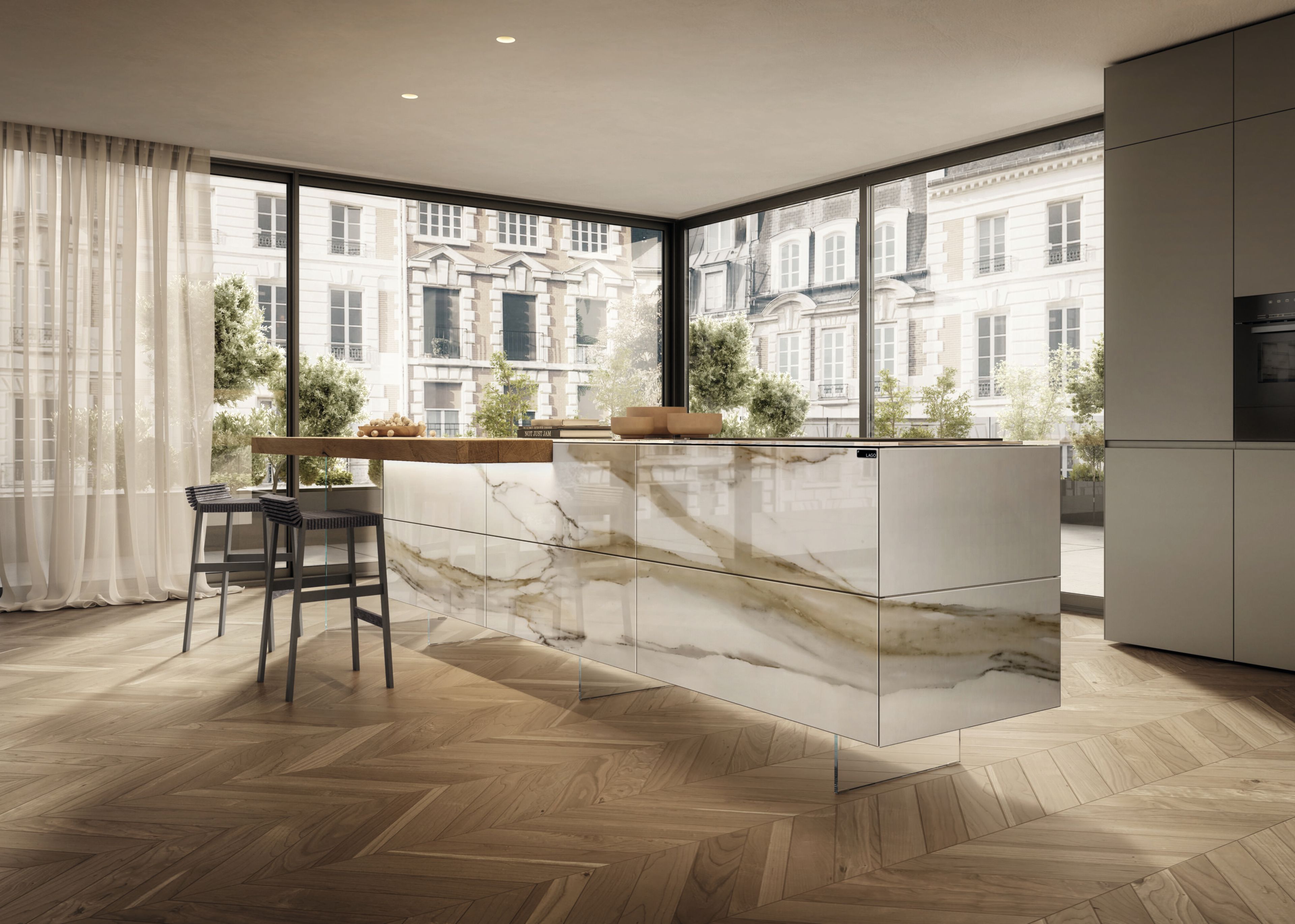 Встроенная кухня с островом Lago 36e8 ARCH-00118623 - Вид №3