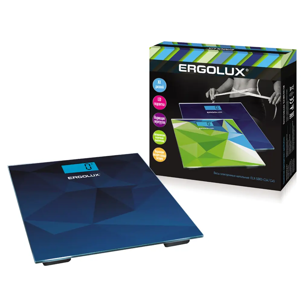 Весы напольные Ergolux ELX-SB03-C45, абстракция синий нет STLM-2177725 - Вид №1
