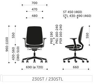 profim Офисный стул 5 спиц с подлокотниками Lightup sun-id-1354525 - Вид №5