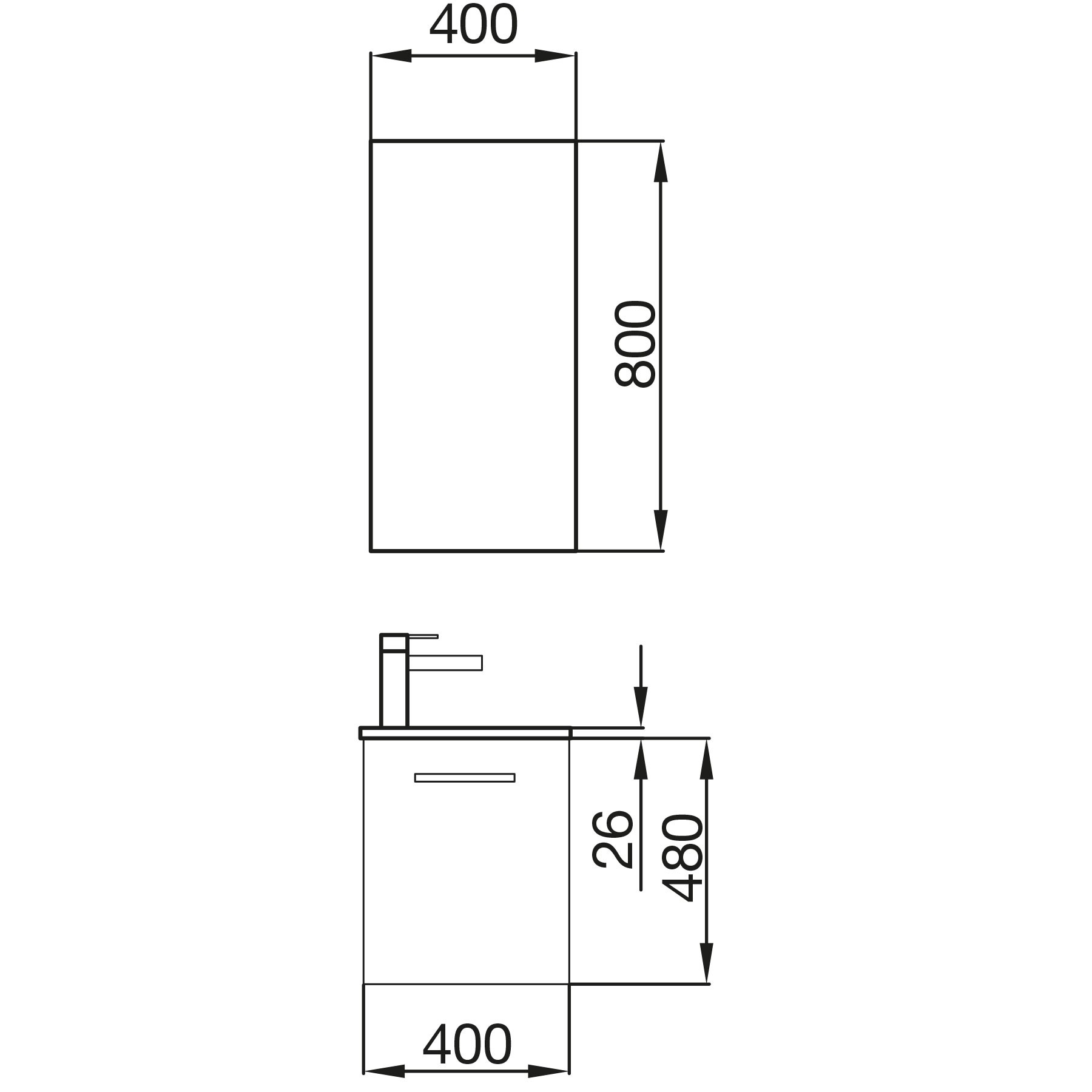 25354 SALGAR Комплект мебели для ванной MICRO 400 OAK CALEDONIA + Раковина + Зеркало + Свет Дуб Колорадо - Вид №1