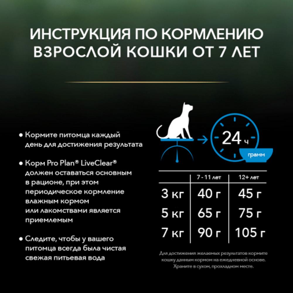 ПР0053591 Корм для кошек LiveClear для стерилизованных старше 7 лет, снижает количество аллергенов в шерсти, индейка сух. 1,4 кг Pro Plan  - Вид №5