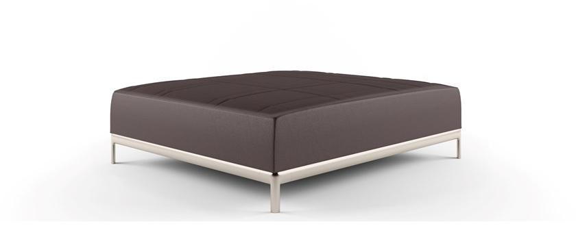 Alias Прямоугольный кожаный пуф с обивкой Aluzen soft P50 - Вид №1