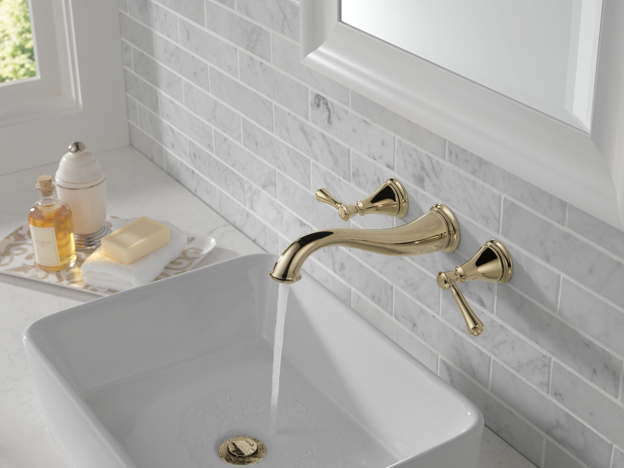 T3597LF-PNWL Накладка для смесителя для ванной комнаты с двумя ручками Delta Faucet Cassidy Полированный никель  - Вид №1