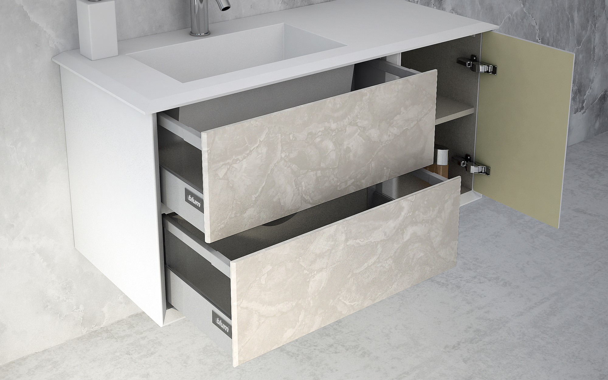 Мебель для ванной CEZARES BELLAGIO 105 Light Onice - Вид №2