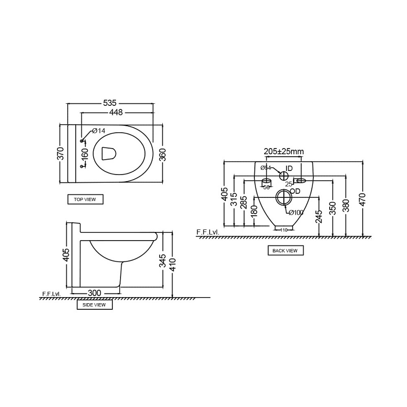 CNS-WHT-959NS Подвесной унитаз Jaquar Continental Santreyd  - Вид №1