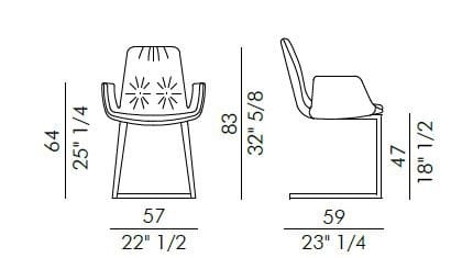 Кожаный мягкий консольный стул с подлокотниками EFORMA Лиза ARCH-00146823 - Вид №3