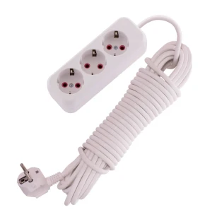 LILA Удлинитель с заземлением 3 входа 10 метров белый