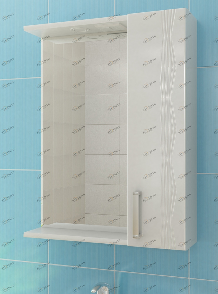 Зеркало Atlantic 1-600 правый, со спотом600⨉150⨉700 мм белый VIGO sun-id-664530