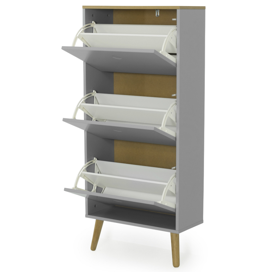 Шкаф для обуви Tenzo Dot, 128х57,5х24 см, дуб, серый 1657612 - Вид №2