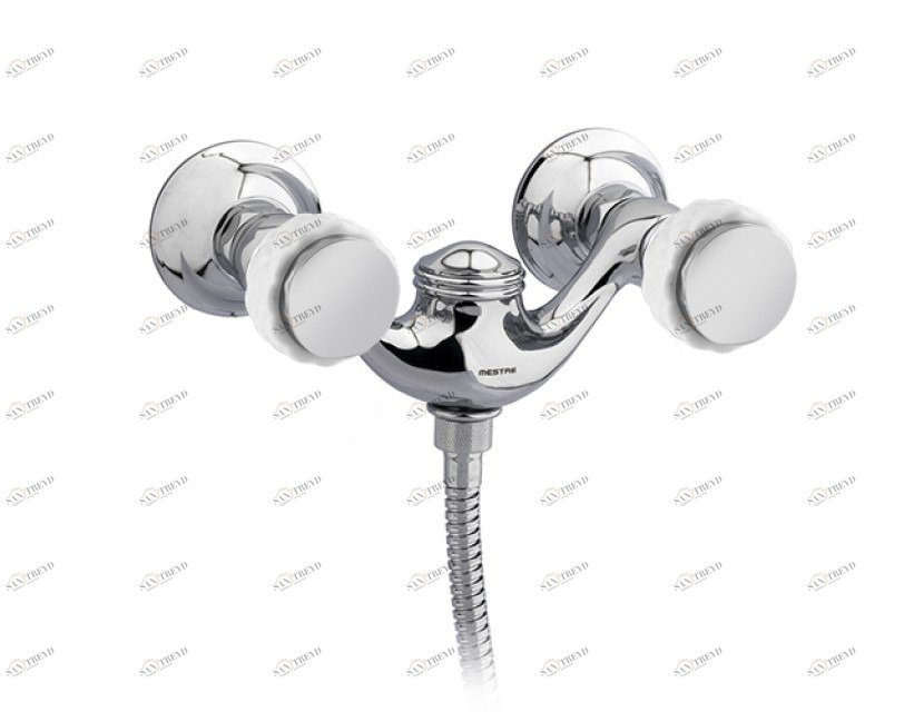 065519.000.50 Смеситель для душа с белым фарфором Яркий хром Mestre 