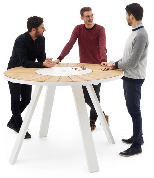 Extremis Высокий садовый стол в ироко с ленивой сьюзан Pantagruel sun-id-1384299 - Вид №1