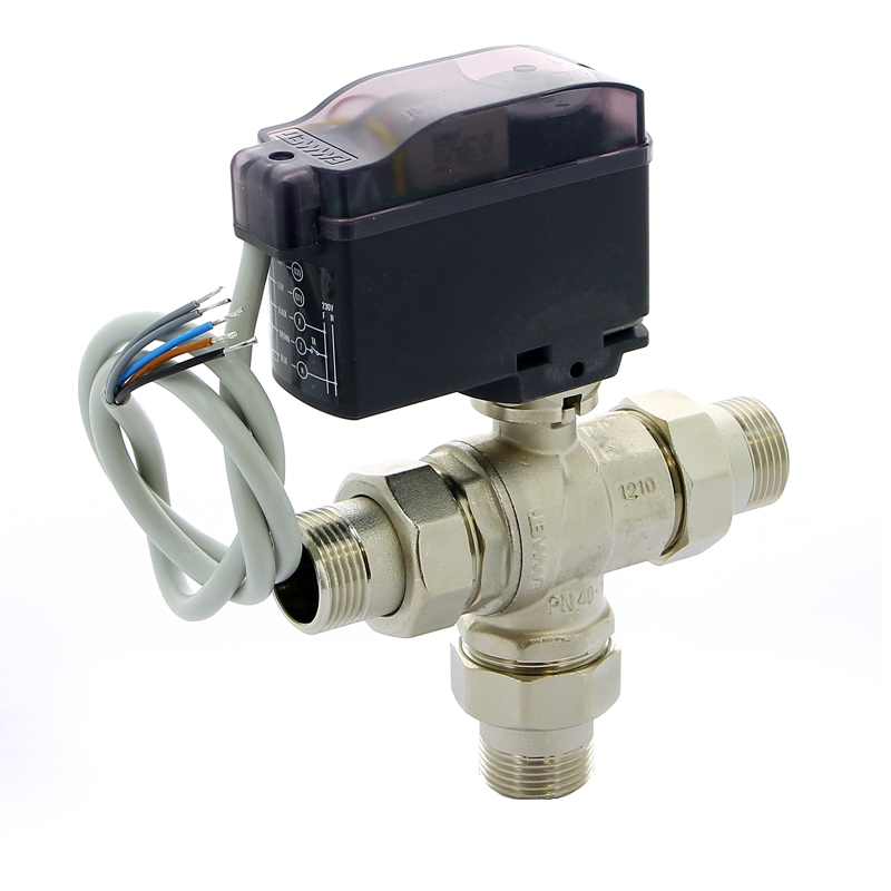 Кран шаровой с разъемными соединениями НН трехходовой MODULO COMPACT с сервоприводом EMMETI 1" 01425810 - Вид №2