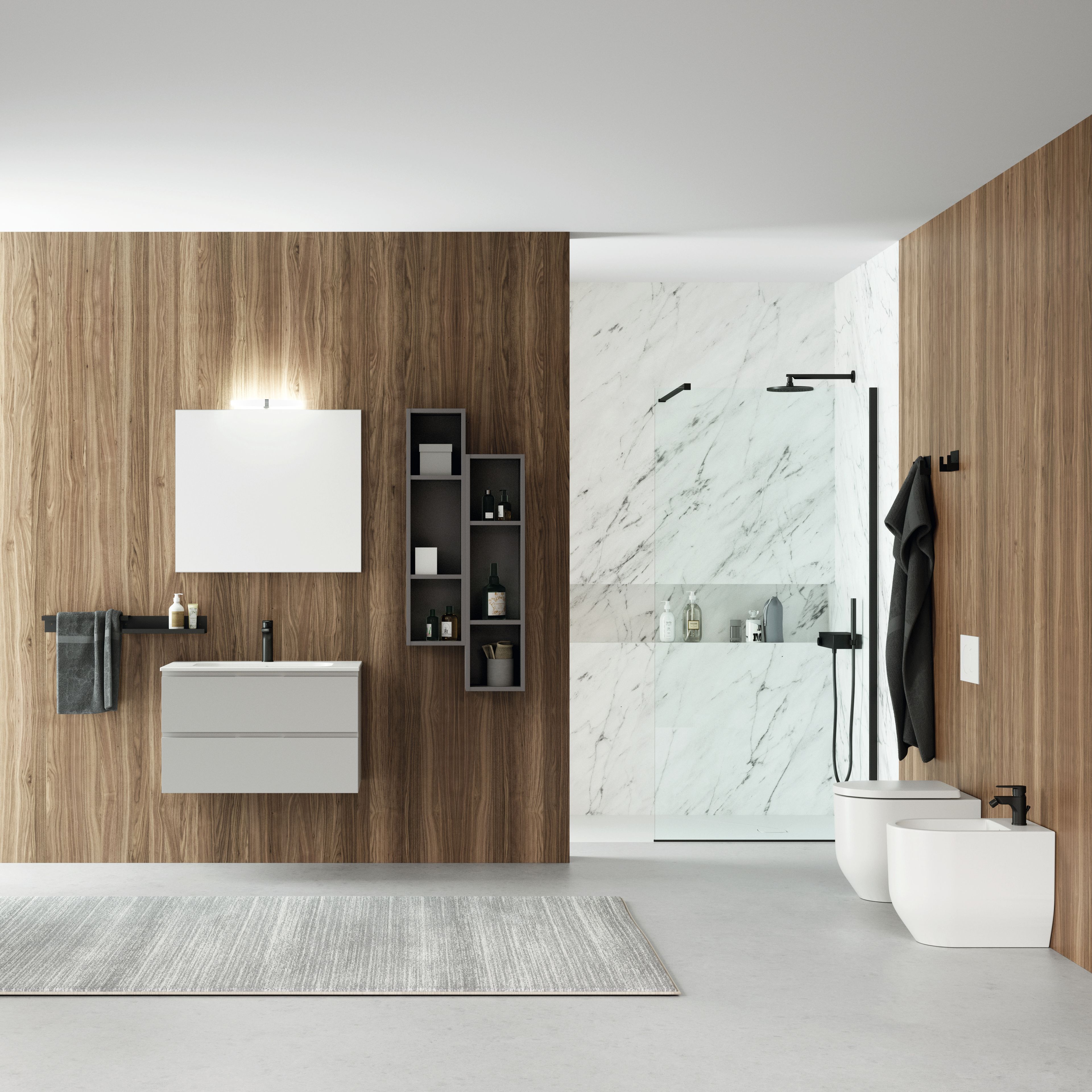 Деревянный шкаф для умывальника с выдвижными ящиками Gruppo Geromin Qubo2 ARCH-00088462