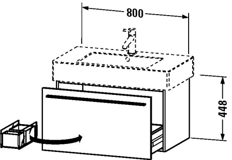 Тумбочка подвесная X-Large #XL6052 800 x 468 мм Duravit XL605204949 - Вид №1