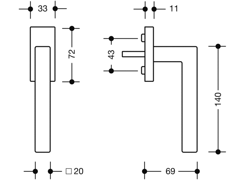 100XAFG.1B оконная ручка HEWI System 100 | Edelstahl  - Вид №4