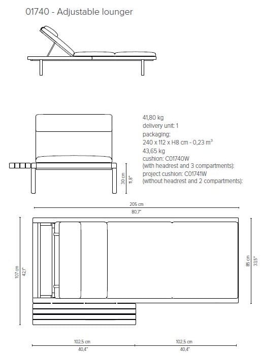 Садовая кровать с откидной спинкой из тикового дерева TRIBÙ Vis à vis ARCH-00150976 - Вид №3