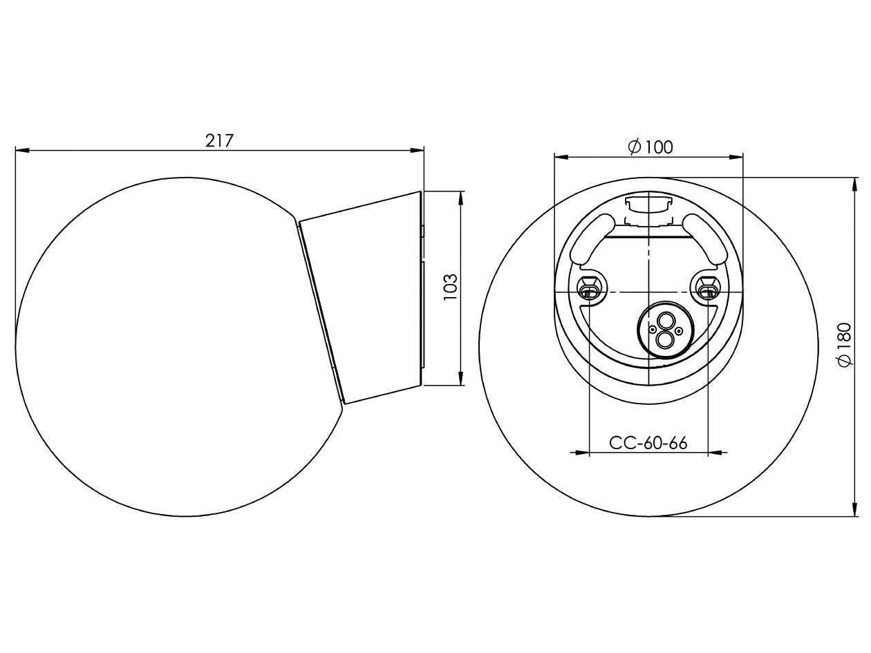 Стеклянный и фарфоровый настенный светильник Ifö Electric Classic Globe ARCH-00037051 - Вид №5