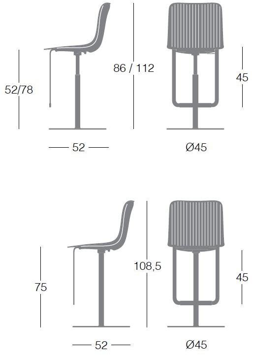 Segis Высокий табурет из полипропилена со спинкой и подставкой для ног Dragonfly G0024 - Вид №6
