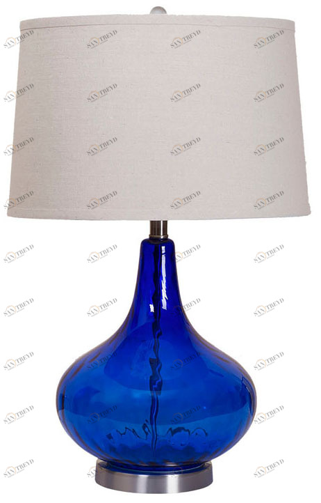 Лампа настольная Lembrick AQ-G8D GARDA DECOR ВАЗА 033820 Прозрачный;серебро;синий 
