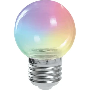 Лампа светодиодная Feron E27 LB-37 220 В 1 Вт шар регулируемый цвет света RGB прозрачный плафон 85499848 STLM-2068331