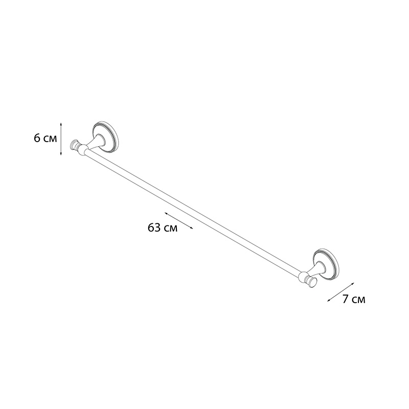 Полотенцедержатель трубчатый (60см) Grampus ALFA GR9501 - Вид №2
