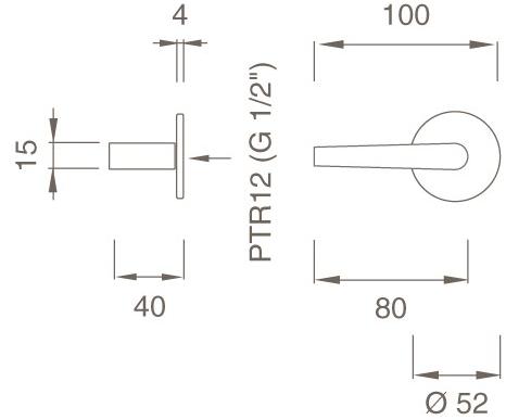 Ceadesign Настенный гидропрогрессивный смеситель Flag Flg 38 - Вид №1