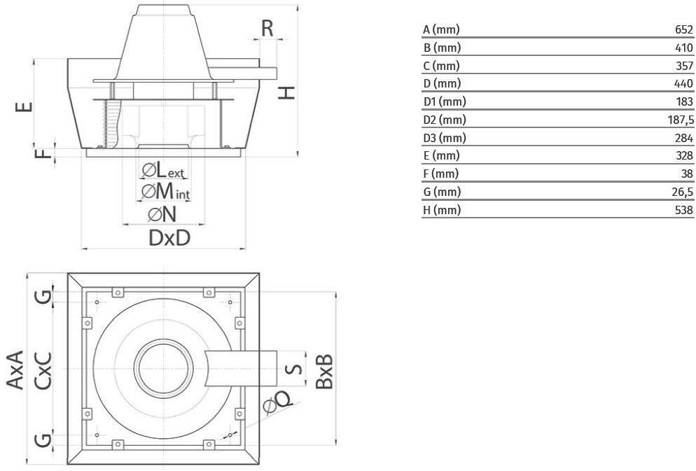 Vortice Центробежный крышный вентилятор для удаления горячего дыма Torrette tr-ed-v 15160 - Вид №1