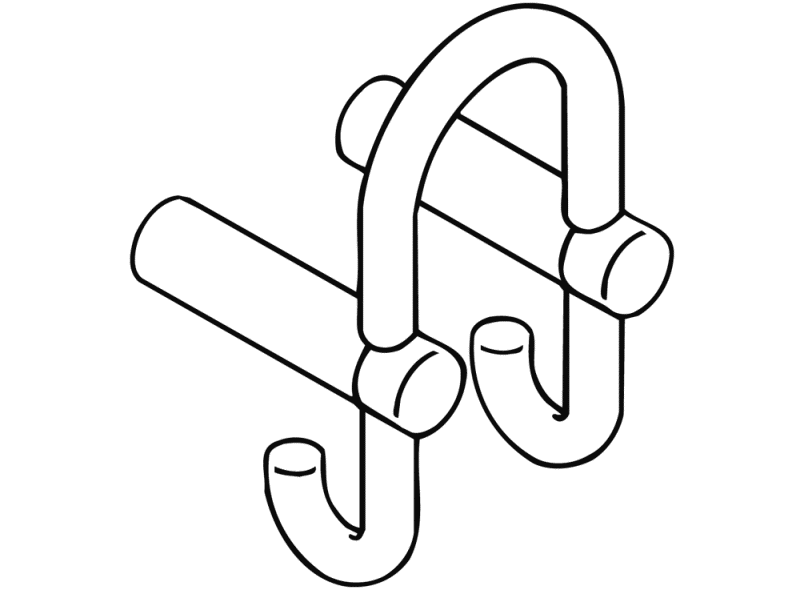 801.90B030 Двойной крючок для гардероба HEWI Edition matt | Polyamid  - Вид №17